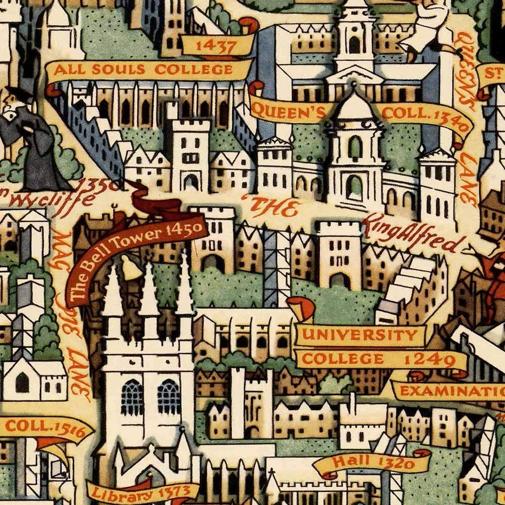 Amazon.co.jp: Antiguos Maps オックスフォード大学キャンパス